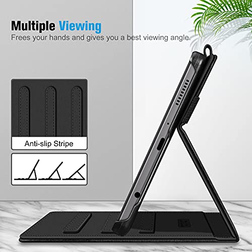 Fintie Case For Samsung Galaxy Tab A7 Lite 8.7 Inch 2021 Model (Sm-T220/T225/T227), Multi-Angle Viewing Smart Stand Back Cover With Pocket, Black #TOP2
