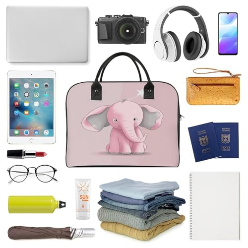 Bolso Tote Elefante Rosa con Correa Ajustable y Bolsillo miniatura 5