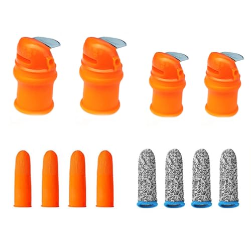 12 Pcs Silicone Thumb Knife Gardening Tool Set for Harvesting, Thumb Cutter for Finger Protection, Plant Fruit Picking, Trimming