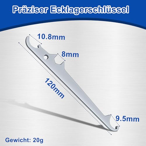 Folzirt 3 Stück hochwertiger Stahl Fenster Einstellwerkzeug Set(2 Fenster Einstellschlüssel und 1 Ecklagerschlüssel) für Fenster & Türen, Fensterbeschläge Ersatzteile