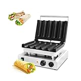 Commercial Chicken Roll Maker, Stainless Steel Pancake Machine with Non-Stick Coating, Adjustable Temperature & Timer for Perfect Egg Rolls