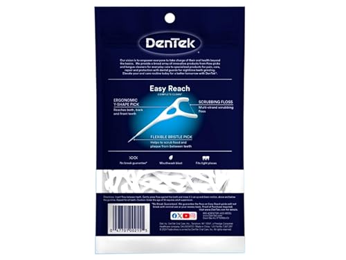 Image of DenTek Complete Clean Easy Reach Floss Picks, No Break & No Shred Floss, 75-Count, 3 Pack