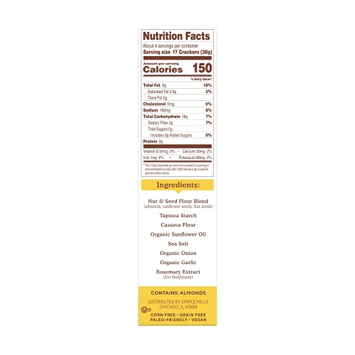 Simple Mills Almond Flour Crackers, Fine Ground Sea Salt, 4.25 Oz - Thumbnail 4