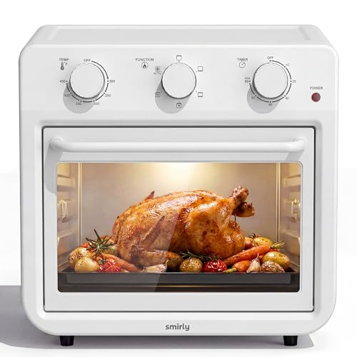 SMIRLY 6-in-1 Air Fryer Toaster Oven Combo (27QT) with 12-Count Cupcake Boxes Set