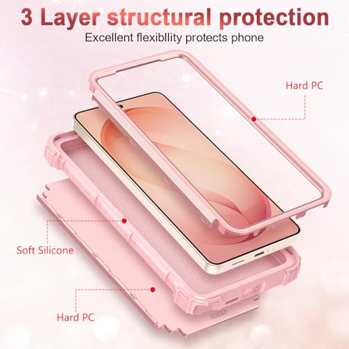 LONTECT for Galaxy S26 Ultra 5G Case Shockproof Three-Layer Heavy Duty Hybrid Sturdy High Impact Protective Cover Girls Women Glitter Case for Samsung Galaxy S26 Ultra 5G 2026,Shiny Rose Gold by LONTECT - Used condition - Image 2
