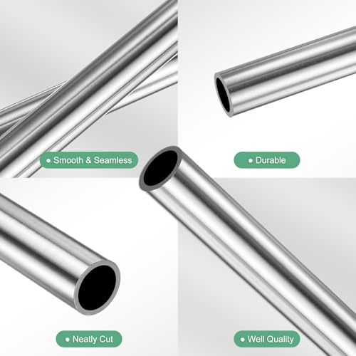 M METERXITY 300mm 304 Edelstahlrohr, 16mm Außendurchmesser 1,5mm Wandstärke Nahtloses Edelstahlrohr für Bau/Maschinenbau/DIY-Basteln, Metallgerades Rohr [16x0.06x12IN]