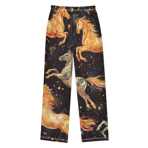 ZZXXB Galaxy Horse Boys Long Pants Soft Trousers Elastic Waist Kids Lounge Bottoms with Pockets S-XL2