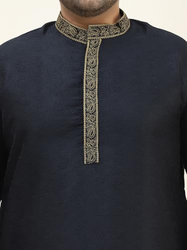 Image of SOJANYA Plus(Since 1958), Men's Silk Blend Self Design ONLY Long Kurta