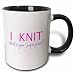 3dRose 194452_4 Superpower-Fun Gift for Knitters-Knitting Love Two Tone Black Mug, 11 oz,