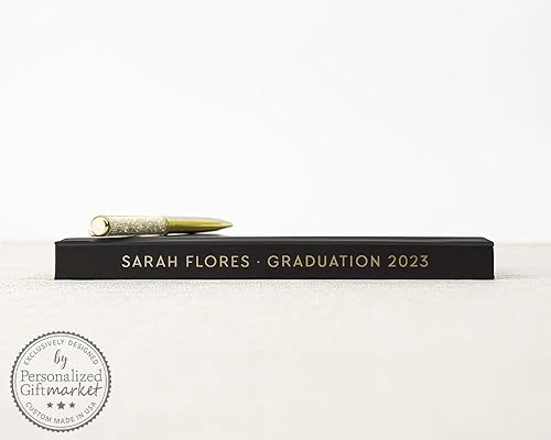 Miniatura 3 de High School Gift for Graduating Class, Graduation Day Party Ceremony Well Wishes Signature Photo Book - Black Gold (9x6)