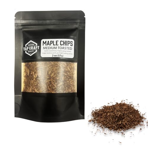 Medium Toast Maple Wood Chips 2 oz for Aging Beer, Wine, Spirits & Cocktail Smoking