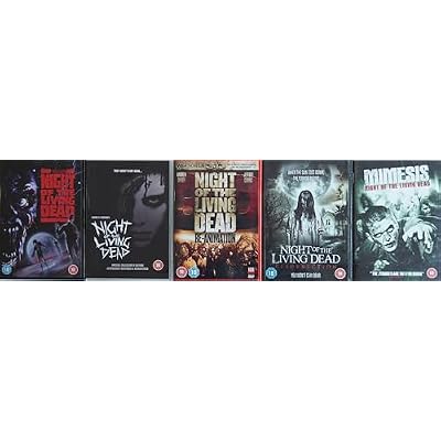 NIGHT OF THE LIVING DEAD 1-5 COMPLETE COLLECTION / 1. GEORGE A. ROMERO 1968 / 2. 1990 REMAKE / 3. 3D RE-ANIMATION / 4. RESURRECTION / 5. MIMESIS = ULTIMATE 5x DVD UK SET