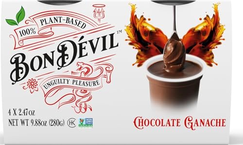 Bon Dévil Chocolate Ganache Dessert, Dairy-Free, Vegan, Gluten Free, 4 Pack, 9.88 oz