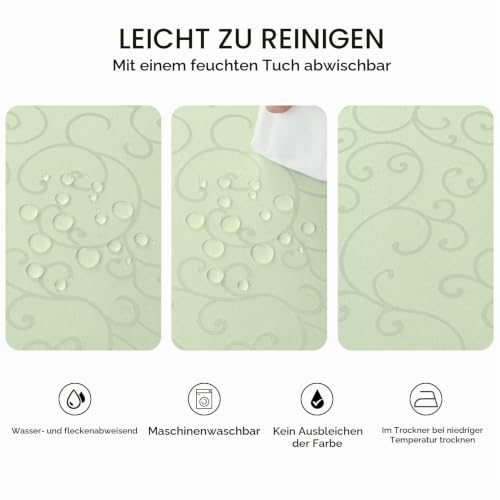 Romanstile Outdoor runde Tischdecke abwaschbar 160 cm Saibeigrün Jacquard – Ansicht 3