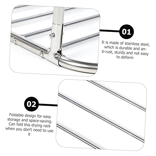 Estante plegable para secar ropa y zapatos de acero inoxidable miniatura 3