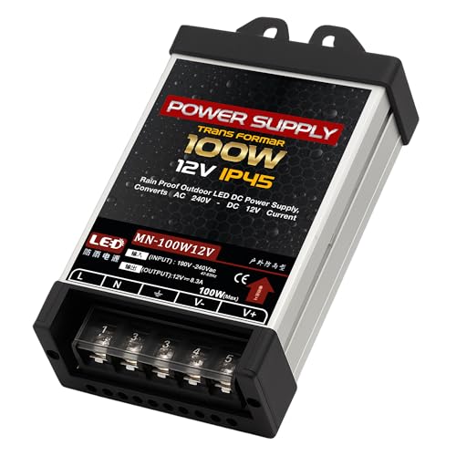 12V 100W LED Power Supply, Rainproof Power Supply 8.33A Constant