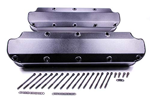 Valve Covers | Billet Aluminum Stock Height | Hardware Included | Black Anodized | Compatible with Dodge Magnum 5.2/5.9L | Small Block Moppar | Pair