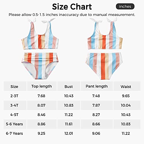Toddler Swimsuit Girl 2-Pieces Bowknot Bathing Suits Striped Top Bikini Bottoms Swimming Suit Summer Beach Swimwear Set #TOP7