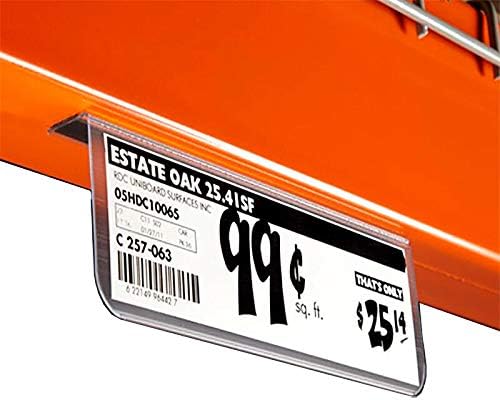 Pallet Rack, Wide Span Shelf & Metal Beam Flip Up Adhesive Sign Holder, 7.5" L x 2.2" H, 10 Pack