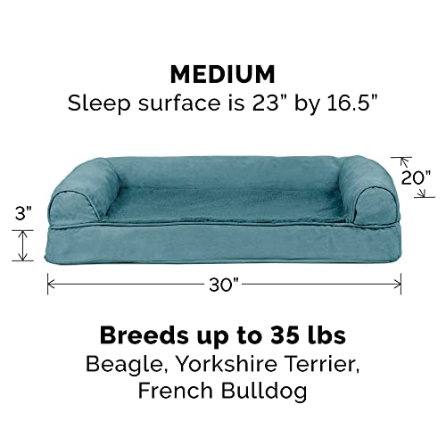 Image of FurHaven Soft, Orthopedic Foam Sofa Dog Bed with Washable & Removable Cover - Plush /Suede - Deep Pool, Dogs Up to 35 lbs - Medium