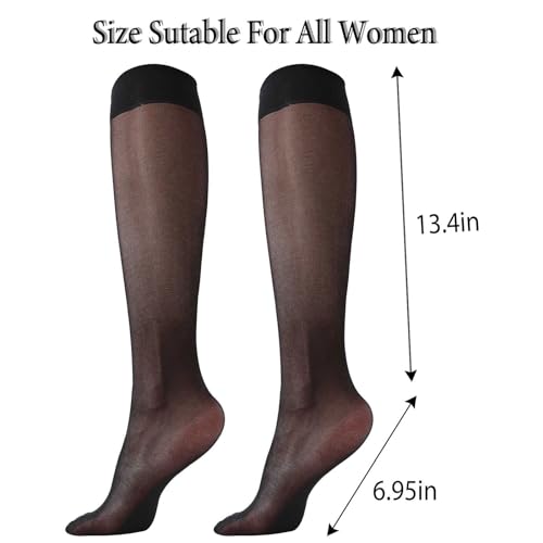6 Pack Women's Knee High Stocking Nylon Pantyhose Socks3