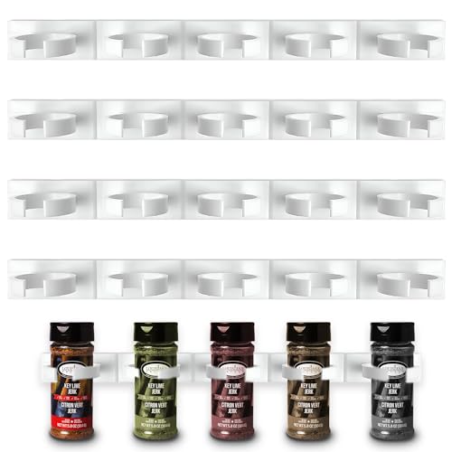 hadanela Especiero organizador de cocina, organizador especiero para cocina, soporte para armario y pared 20 botes. Organiazador de especias. (Blanco)