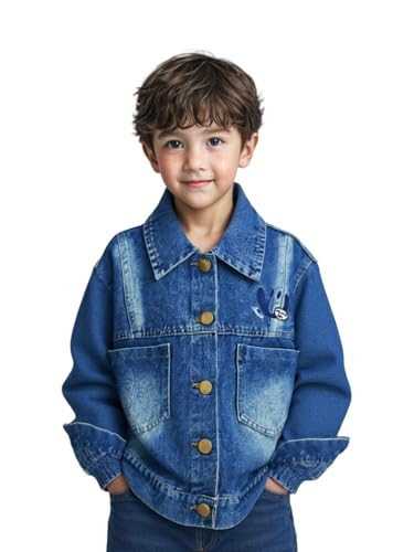 Classic Denim Trucker Jacket for Boys Girls Kids Button Down Jeans Jacket Top Coat Outwear