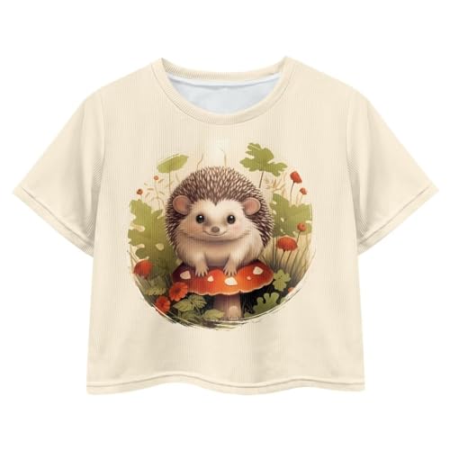 Image of Kids Crop Top Short Sleeve T-Shirts for Girls Size 5-14