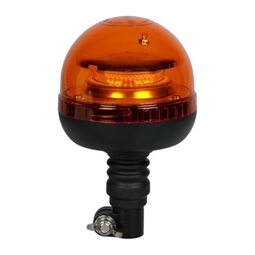 OROK 648162 Gyrophare Orange LED 12/24V Bi-Voltage – Gyroflash IP65 – Fixation sur Tige Flexible – Cabochon Polycarbonate Antichoc – Véhicule Agricole...
