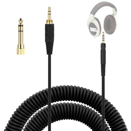 Zosvoses Cable alargador de audio de repuesto con conector jack de 3,5 mm y adaptador de 6,35 mm a 2,5 mm, compatible con auriculares Sennheiser HD598 HD558 HD518 HD598Cs HD599 HD569 HD579