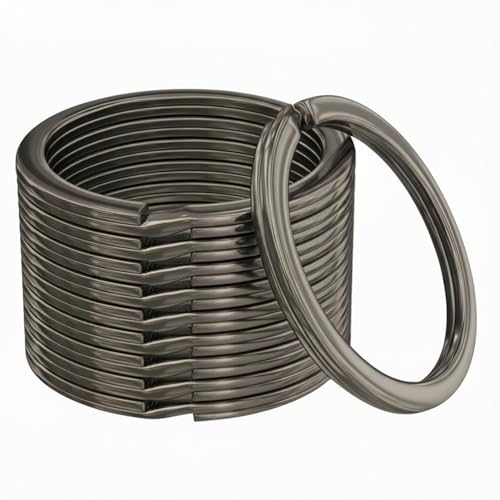 Image of Heavy Duty Dog Tag & Key Rings 30mm 10 Pack - Nickel-Plated Iron Split Rings for Pet ID, Keys, Crafts & Lanyards