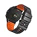 SumRioo 24mm Correa Compatible con Suunto 9/Suunto 9 Baro, Pulsera Repuesto Silicona Compatible con Suunto 7/Suunto D5/Suunto Spartan Sport/Sony Smartwatch 2 SW2/Fossil Q Nate Hybrid - Negro/Naranja