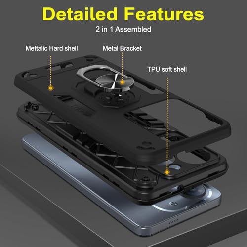 Image of NDCOM for Infinix Smart 8 Back Cover | Premium Infinix Smart 8 HD Cover | Sleek Infinix Smart 8 HD Back Case Ring Holder Case