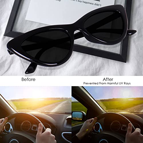 Image of IFLASH Cat Eye Rectangular Sunglasses for Women Pack of 2