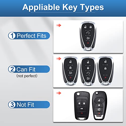 YO&YOYE for Chevy Key Fob Cover with Keychain, Soft TPU Key Case Protection Fit for Chevrolet Equinox Malibu Camaro Traverse — view 2