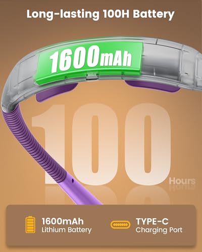 Image of Glocusent Neck Light with Timer, 100 Hours Book Light for Bedtime Reading