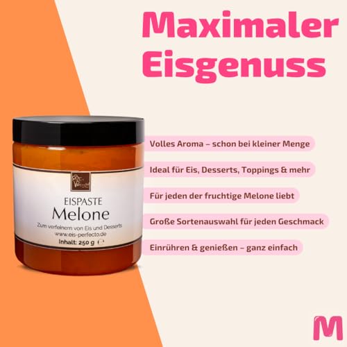 Melonen-Eispaste für fruchtiges aromatisches Eis » Auch zum Verfeinern von leckeren Desserts, Getränke, Pralinen Torten und vielem mehr »»» Inhalt 250 g – Bild 4