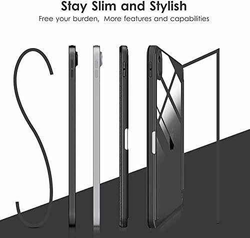 Image of ProElite Case Cover for Apple iPad (A16) 11th /10th Generation (2025 /2022), Transparent case Cover with Pencil Holder for iPad 11th /10th Gen 2025 /2022, Black