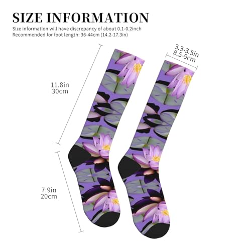 Purple Lotus Flower Print Compression Socks,Compression Ankle Support Socks,For Men Women Running Athletic4