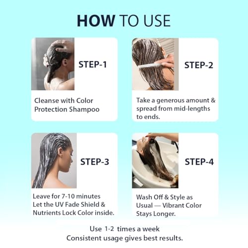 Image of Dermistry Color Protection Hair Mask for Coloured & Chemically Treated Hair with Argan Oil, Arginine & UVA UVB Filters, Helps Prevent Colour Fade Deep Nourishment for Dry & Frizzy Hair Men & Women 200ml