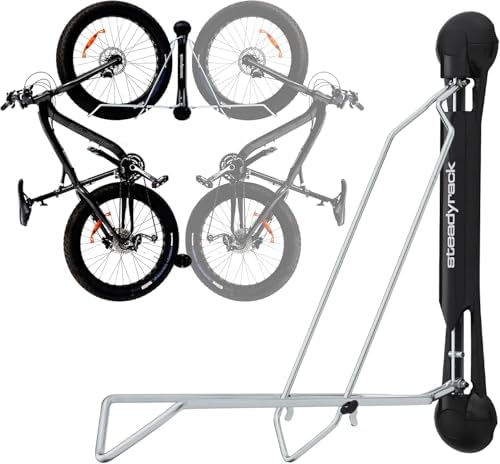 Steadyrack Bike Rack - Vertical Fat Tire Bike Rack. Easy Lift Wall Mount for Garage, Bicycle Storage Solution for 5" Tire Width
