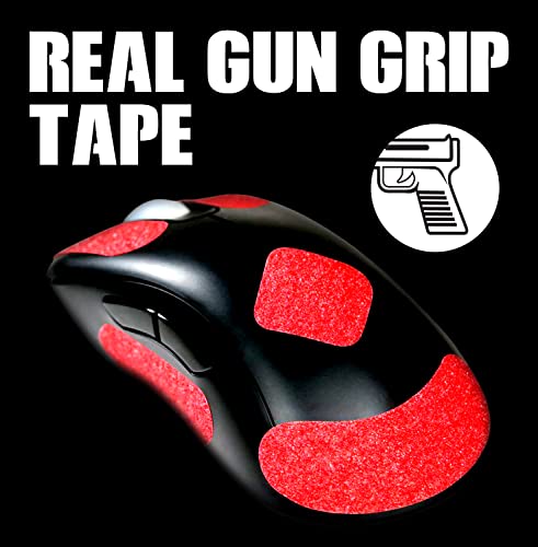 Image of Gamergrip Hellfire Red Mouse Grip Tape - Ultimate Hyperspeed Gaming Mouse Skin Anti-Slip Tape, Pre-Cut, Sweat Resistant, Easy to Apply, Professional Mouse Upgrade Kit (Hellfire Red)