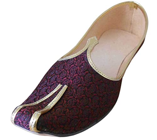 Zapatos khussa bordados a mano en color granate para novio, talla 42 3