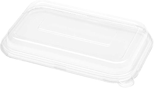 Miniatura 4 de Restaurantware Solo tapas tapas planas de plástico Pulp Tek, 100 tapas desechables para contenedores. Los contenedores se venden por separado con