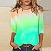 Tops for Women 3/4 Length Sleeve Tunics Fashion Pullover Summer and Fall Dressy Casual Shirts Crewneck Work Blouses