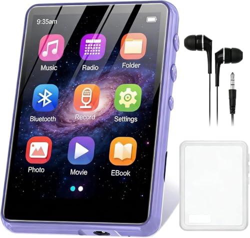 Image of 128GB MP3 Player with Bluetooth 5.4, 2.4 inch Portable HiFi Music Player with FM Radio /HD Speaker /E-Book, Digital Music Player Earphones Included