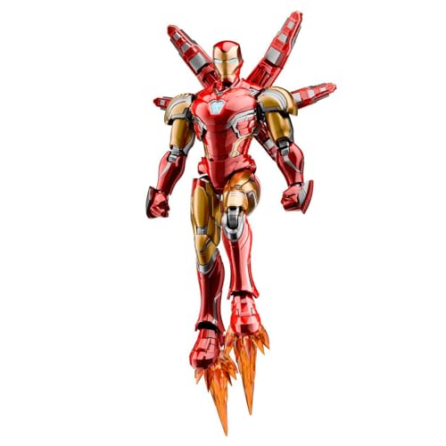 BLOKEES Model Kits Champion Class Marvel Infinity Saga Iron Man Mark LXXXV EX, 167-Piece Articulated Model Kit with Metallic Finish, Effects Parts, Display Base, Tool-Free Assembly, Ages 14+