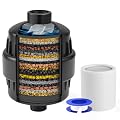 BESy High Output Shower Filter HD HEAVY DUTY Filter for Hard Water Universal Multi-Stage Shower Head Filter for Removing Chlorine and Harmful Substance Matte Black