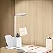 LED Desk Lamp with Wireless Charger & Pen Holders, Eye-Caring Desk Light, Small Table Lamp, Reading Light, Task Lamp, for Home, Office, Bedroom Bedside, Work, Study, Reading