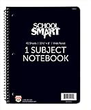 School Smart Spiral Non-Perforated 1 Subject Wide Ruled Notebook, 10-1/2 x 8 Inches